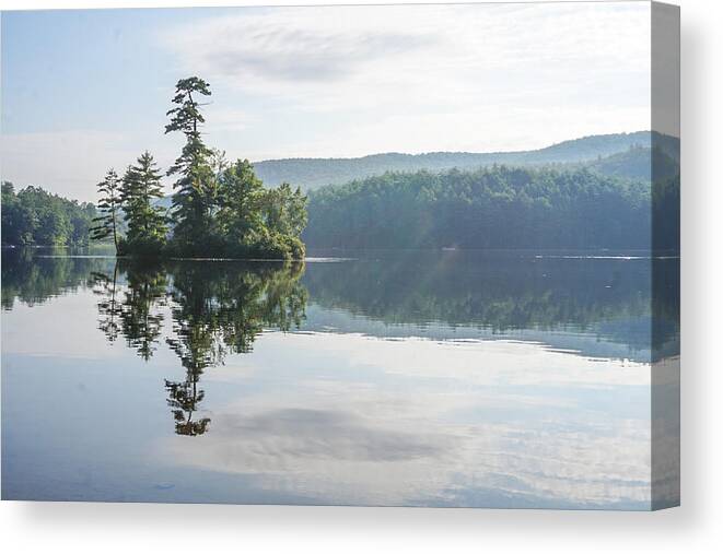Lake Luzerne Canvas Print featuring the photograph Peaceful Sunday by Kendall McKernon