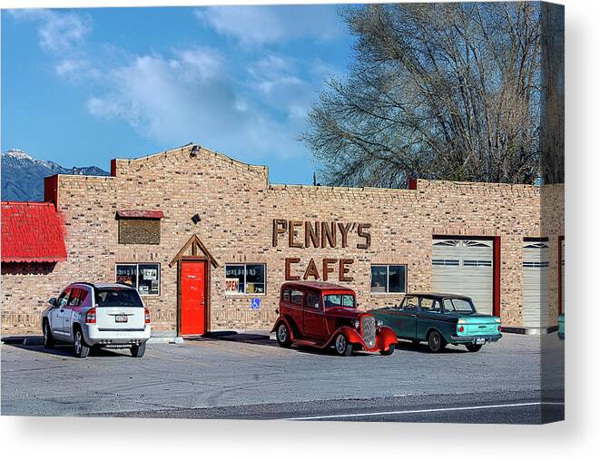Penney Canvas Print featuring the photograph Pennys Cafe by Fon Denton