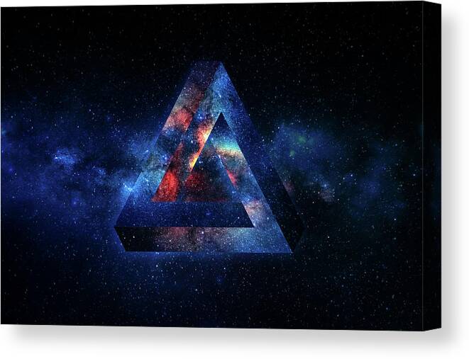 Stellar Canvas Print featuring the photograph Penrose Triangle Outer Space by Pelo Blanco Photo