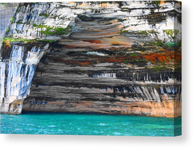 Michigan Canvas Print featuring the photograph Pictured Rocks by Terry M Olson