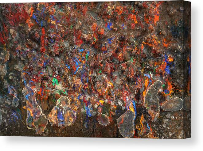 Pieced Together Canvas Print featuring the mixed media Pieced Together - Icy Abstract 23 by Sami Tiainen