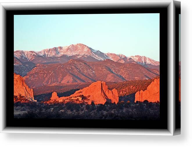 Pike Canvas Print featuring the photograph Pike's Peak Sunrise by Richard Risely