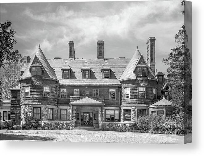 Pine Manor College Canvas Print featuring the photograph Pine Manor College by University Icons