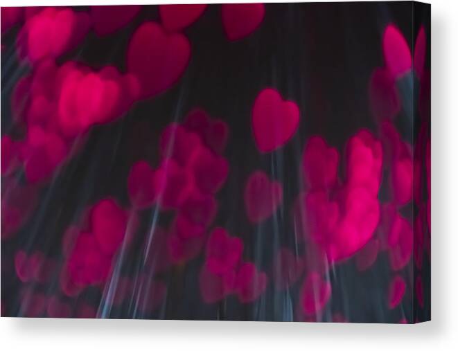 Dublin Canvas Print featuring the photograph Pink heart shaped light bokeh by Catherine MacBride