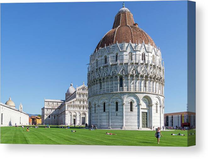Pisa Canvas Print featuring the photograph Pisa Baptistery by Andrew Lalchan