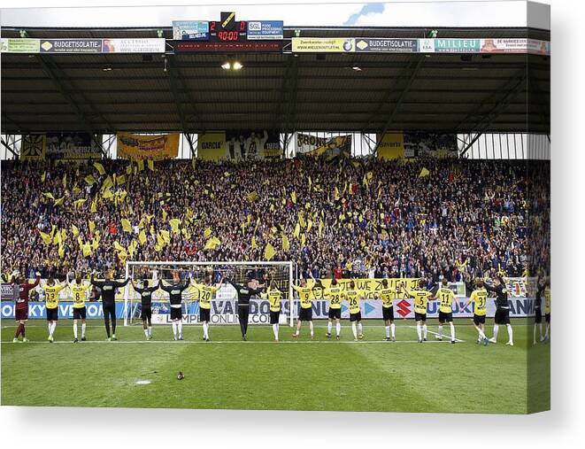 Playoffs Canvas Print featuring the photograph play-offs promotion/relegation - NAC Breda v FC Eindhoven by VI-Images