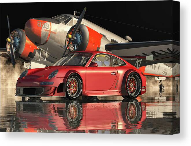 Porsche Canvas Print featuring the digital art Porsche 911GT 3 RS The Ultimate Driving Experience by Jan Keteleer