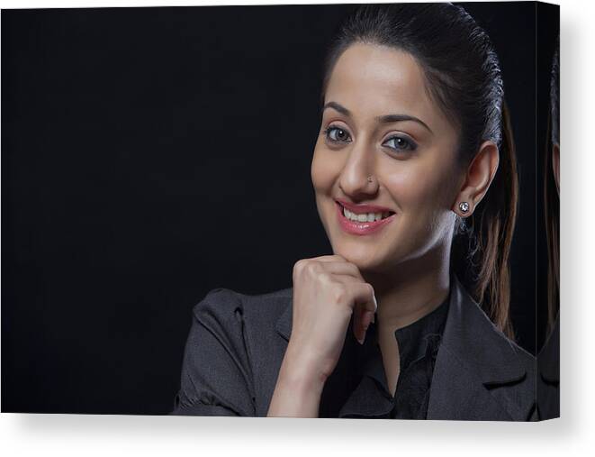 Corporate Business Canvas Print featuring the photograph Portrait of a corporate woman by IndiaPix/IndiaPicture
