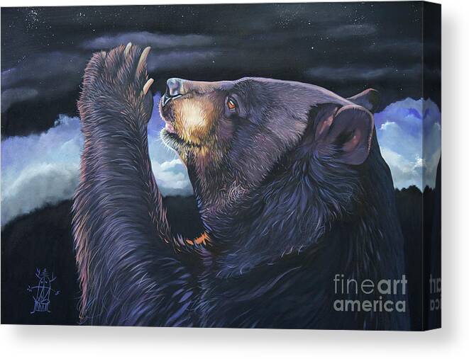 Black Bear Canvas Print featuring the painting Prayer for the Bears by J W Baker