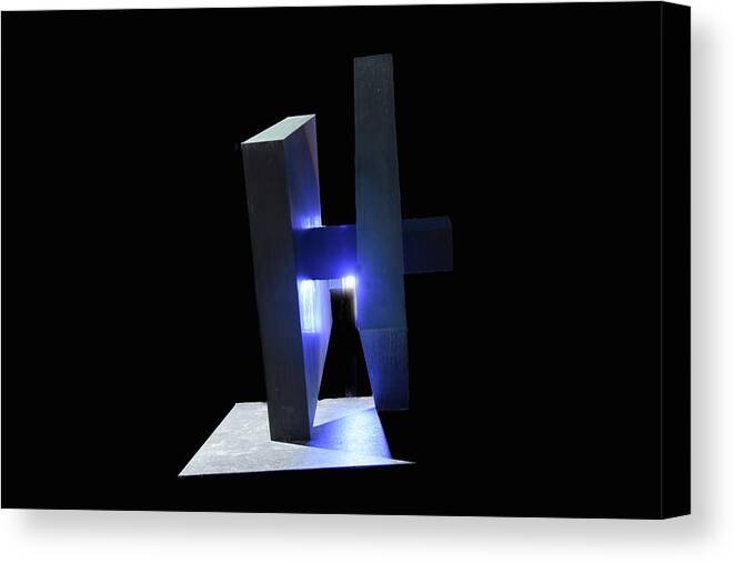 Sculpture Canvas Print featuring the photograph Prism in Two Elements by Jim Signorelli