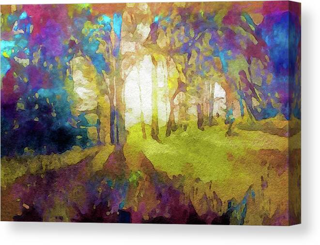 Prismatic Forest Canvas Print featuring the painting Prismatic Forest by Susan Maxwell Schmidt