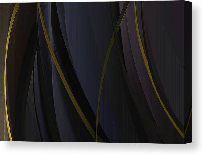 Purple And Yellow Canvas Print featuring the painting Purple Bliss - Shades Of Elegance - Purple and Black Yellow Art - Purple Modern Art by Lourry Legarde