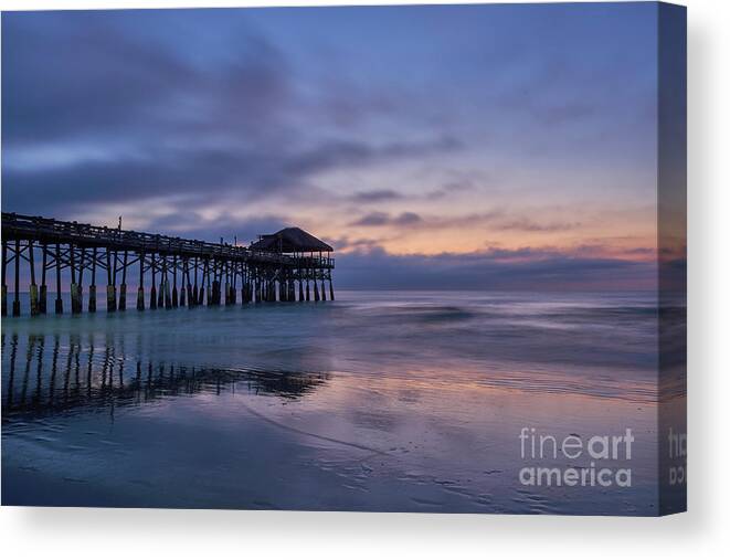 Sunrise Canvas Print featuring the photograph Purple Cocoa Beach Morning by Brian Kamprath