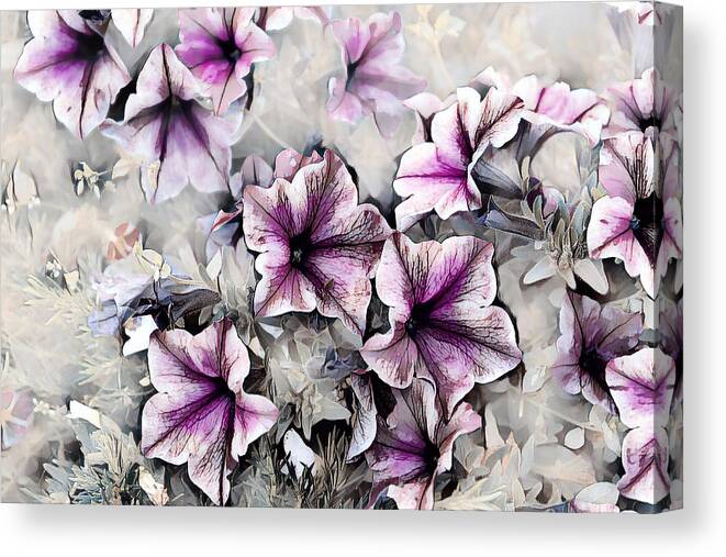 Flowers Canvas Print featuring the painting Purple Flowers by Patricia Piotrak