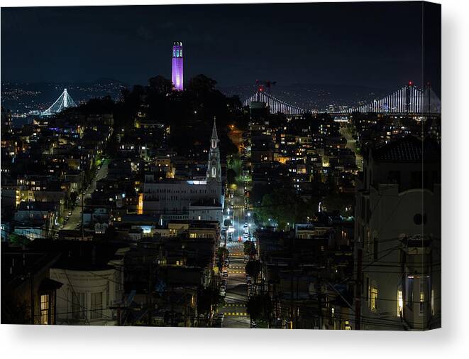  Canvas Print featuring the photograph Purple Lights by Louis Raphael