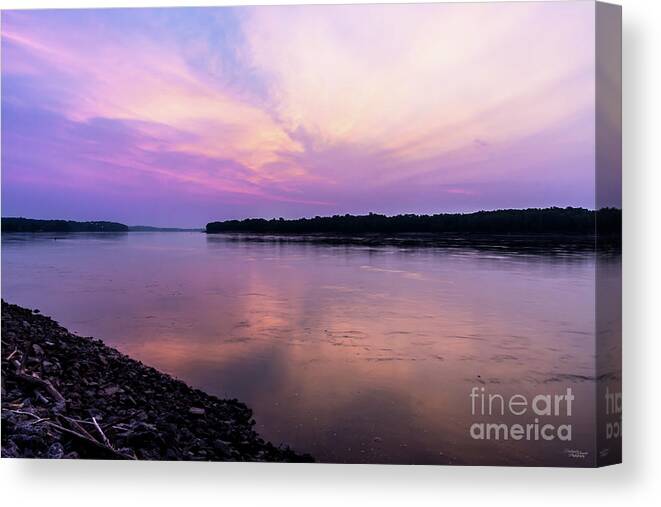 Cape Girardeau Canvas Print featuring the photograph Purple Mississippi River Morning by Jennifer White