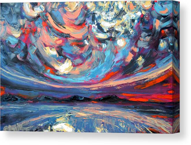 Sunset Canvas Print featuring the painting Purpura Umbras by Chiara Magni