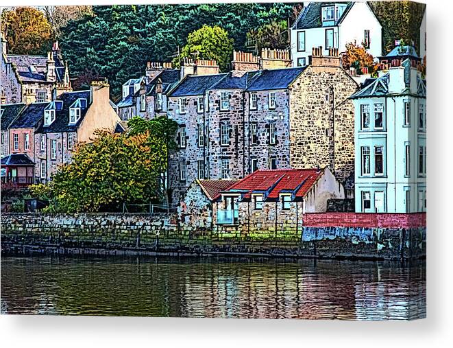 Queensferry Scotland Canvas Print featuring the digital art Queensferry Scotland by SnapHappy Photos