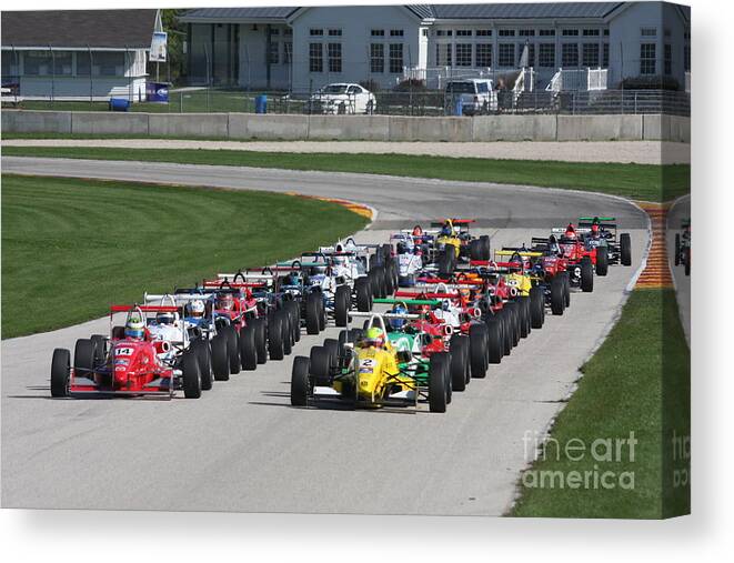 Usf 2000 Canvas Print featuring the photograph Race Start USF 2000 by Pete Klinger