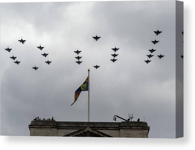 Raf Canvas Print featuring the photograph RAF 100 fly pass by Andrew Lalchan