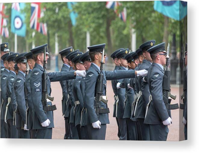 Raf Canvas Print featuring the photograph RAF on Parade at 100 by Andrew Lalchan