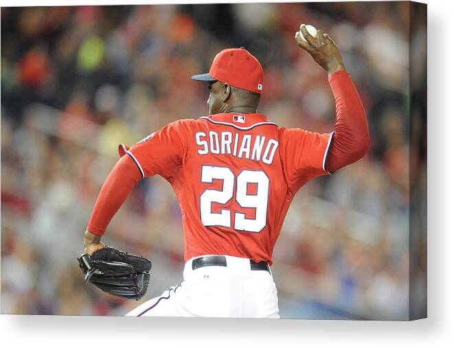 Baseball Pitcher Canvas Print featuring the photograph Rafael Soriano by Mitchell Layton