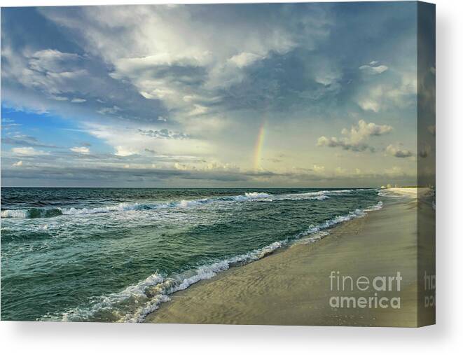 Rainbow Canvas Print featuring the photograph Rainbow Beach by Beachtown Views