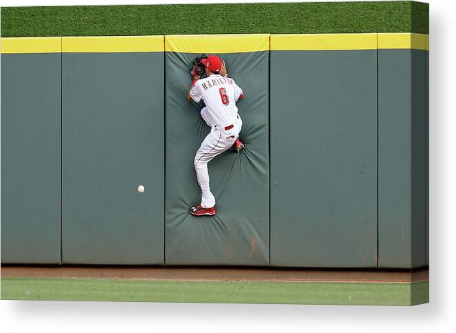 Great American Ball Park Canvas Print featuring the photograph Randal Grichuk by Andy Lyons