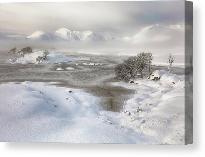 Black Mount Canvas Print featuring the photograph Rannoch Moor Winter by Grant Glendinning
