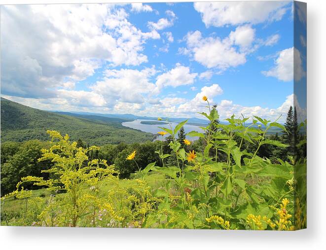 Lake Rangeley Canvas Print featuring the photograph Reach to the Clouds by Neal Eslinger