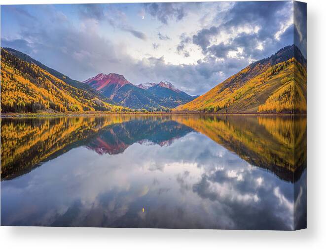Colorado Canvas Print featuring the photograph Red Mountain Moon by Darren White