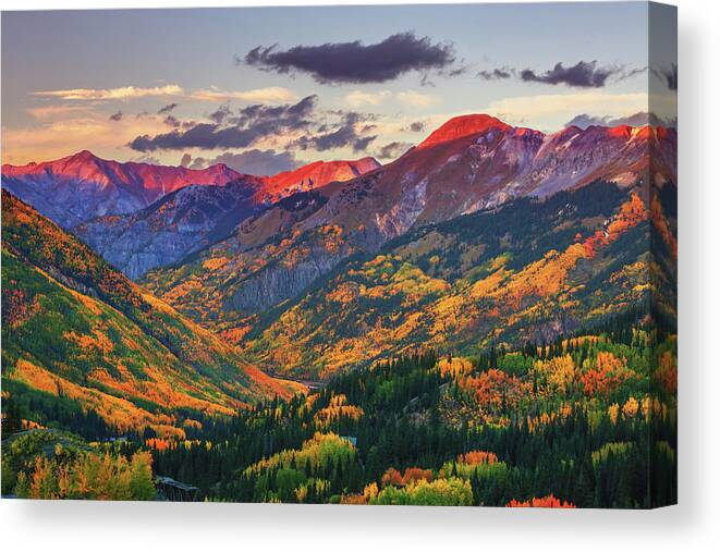 Colorado Canvas Print featuring the photograph Red Mountain Pass Sunset by Darren White