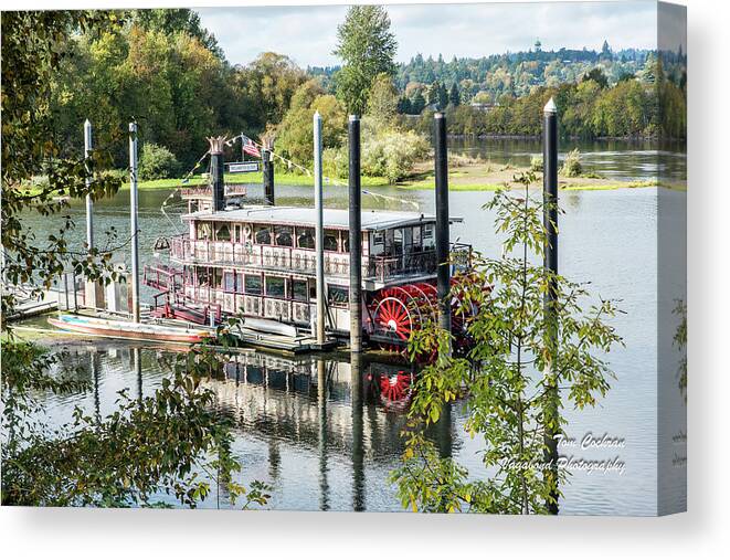 Red Paddle Wheel Canvas Print featuring the photograph Red Paddle Wheel by Tom Cochran