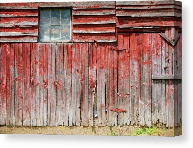 Barn Canvas Print featuring the photograph Red Rustic Wood Farm Barn by David Letts
