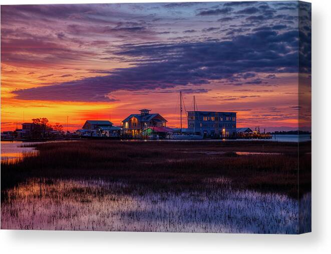 Southport Canvas Print featuring the photograph Red sunrise by Nick Noble