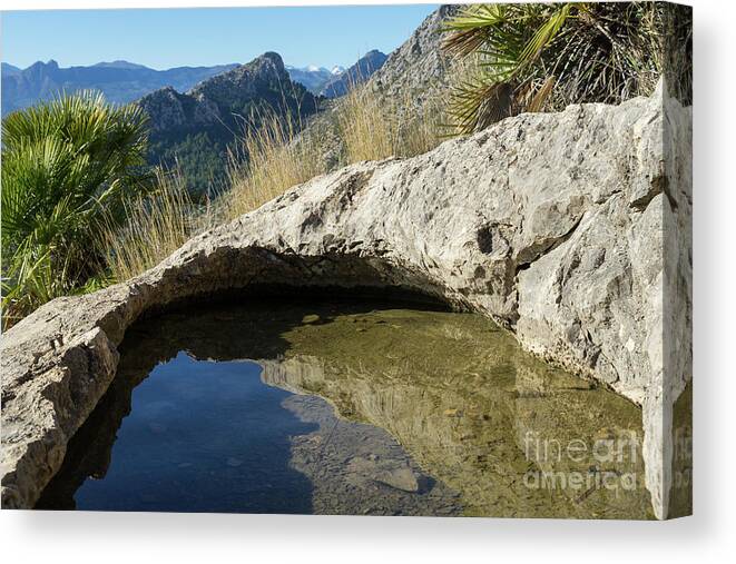 Water Canvas Print featuring the photograph Water hole in the mountains by Adriana Mueller