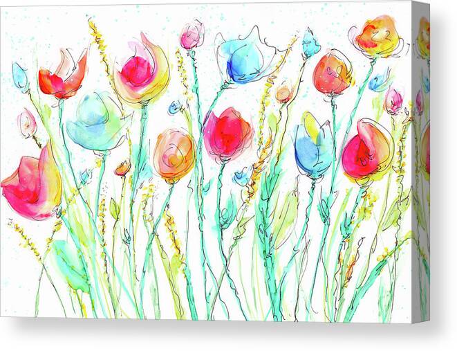 Flower Canvas Print featuring the painting Rejoicing by Kimberly Deene Langlois