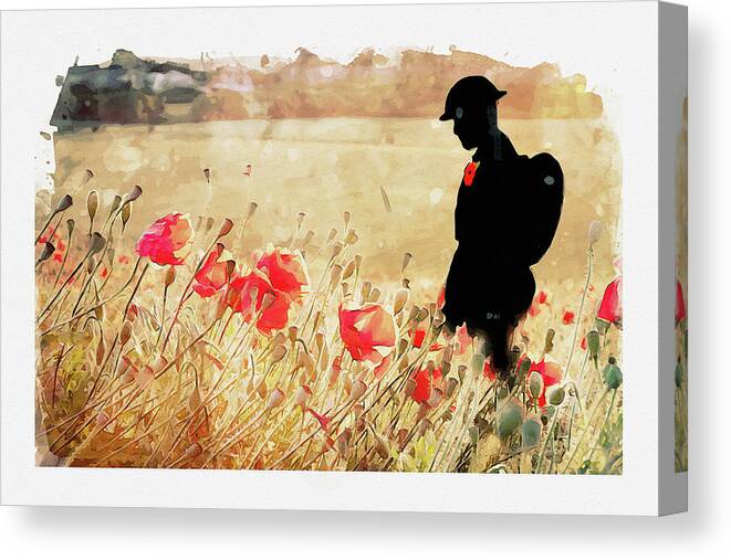 Soldier Poppies Canvas Print featuring the digital art Remember Them by Airpower Art