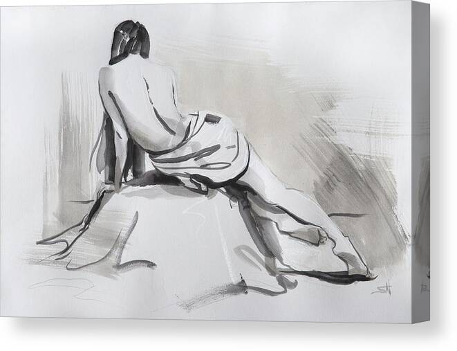 Bath Canvas Print featuring the painting Repose by Steve Henderson