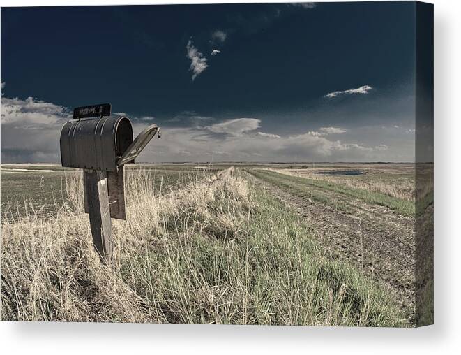 Abandoned Canvas Print featuring the photograph Return to Sender - a mailbox at an abandoned rural farm homestead by Peter Herman