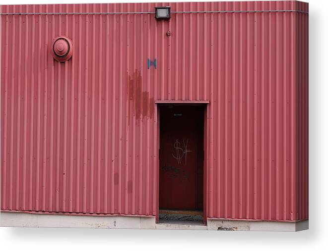 Red Canvas Print featuring the photograph Rippled Ketchup Wall by Kreddible Trout
