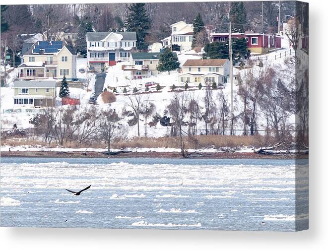 Hudson River Canvas Print featuring the photograph River Ice by Kevin Suttlehan
