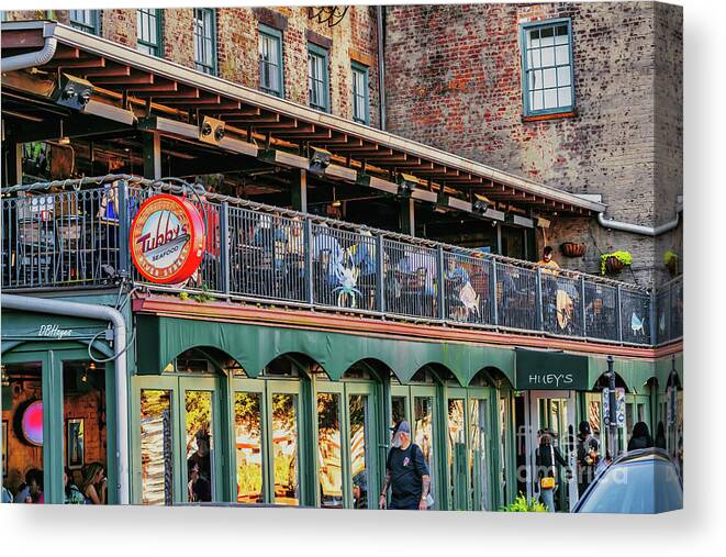 River Canvas Print featuring the photograph River Street Hot Spots by DB Hayes