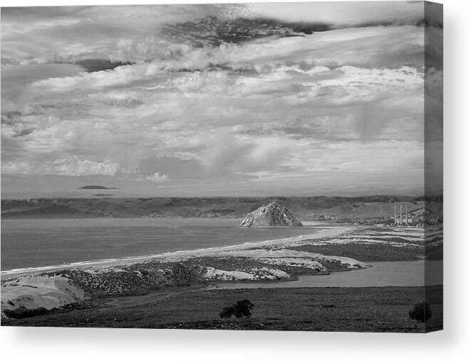 Creative Black And White Canvas Print featuring the photograph Rock on the Horizon by Gina Cinardo