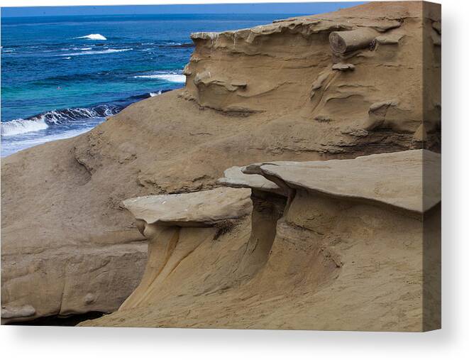 Rocks Canvas Print featuring the photograph Rock Tables San Diego by Robin Valentine