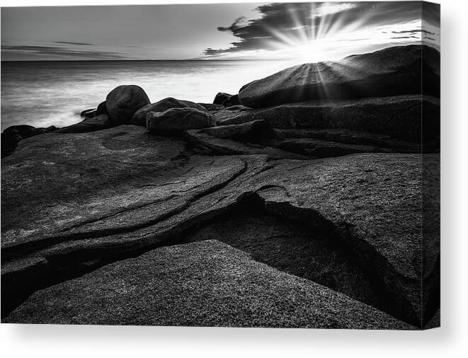 Halibut Pt. Canvas Print featuring the photograph Rockport Rocks by Michael Hubley