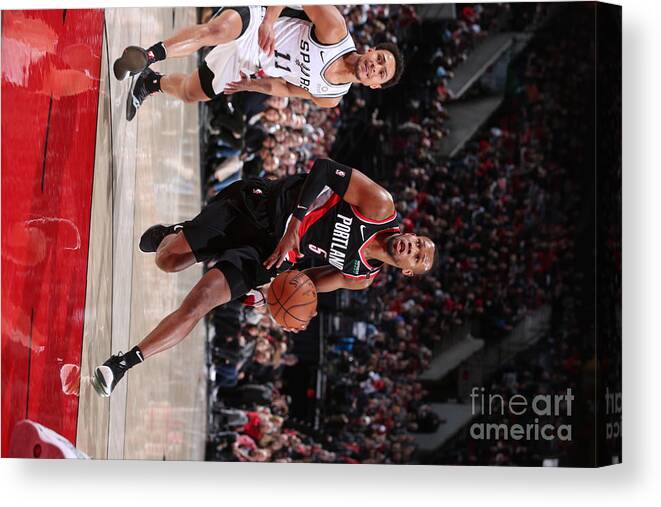 Nba Pro Basketball Canvas Print featuring the photograph Rodney Hood by Sam Forencich