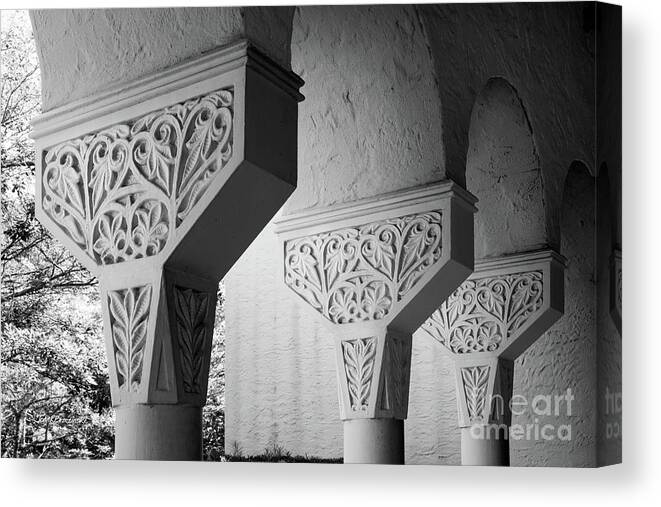 Rollins College Canvas Print featuring the photograph Rollins College Arcade Detail by University Icons
