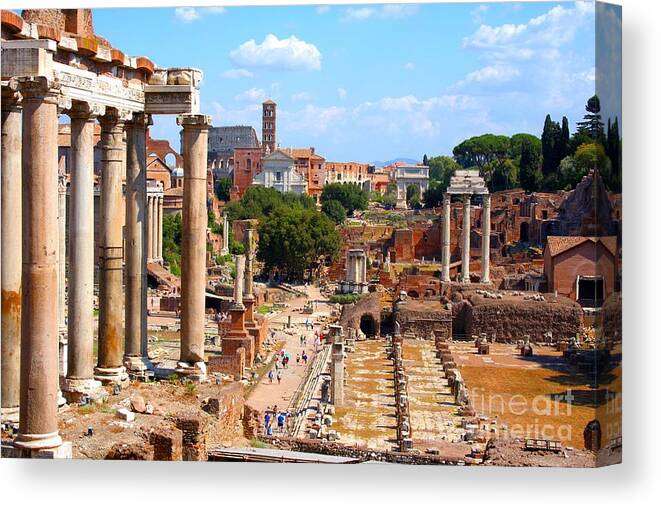 Rome Canvas Print featuring the photograph Roman Forum by Thomas Marchessault
