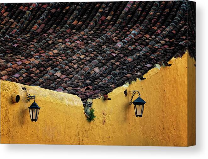 Havana Cuba Canvas Print featuring the photograph Roof And Wall by Tom Singleton